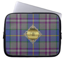 Monogram Tartan Plaid Laptop Cover Computer Sleeve