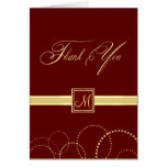 Monogram Thank You Cards - Burgundy & Gold