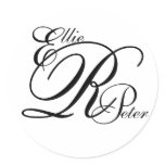 Monogram Three Letters Black & White Sticker