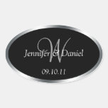 Monogram W Wine Labels To Customise Oval Stickers