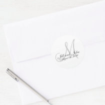 Monogram Wedding Favour Sticker