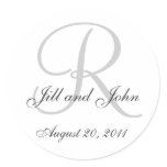 Monogram Wedding Initial Bride Groom Seal Sticker