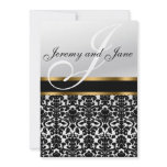 Monogram Wedding Invitation Damask& gold