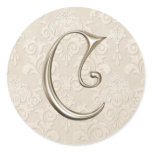 Monogram Wedding Stickers - letter C