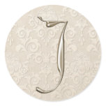 Monogram Wedding Stickers - letter J