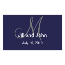 Monogram Wedding Water Bottle Label Navy