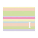 Monogram with a Colourful Striped Background - I postcards