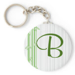 Monogram with Bamboo Background - Letter B keychains