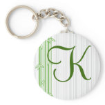 Monogram with Bamboo Background - Letter K keychains