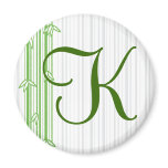 Monogram with Bamboo Background - Letter K magnets