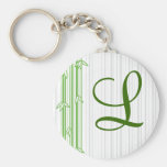 Monogram with Bamboo Background - Letter L Keychain