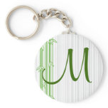 Monogram with Bamboo Background - Letter M keychains