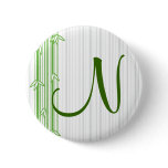 Monogram with Bamboo Background - Letter N buttons