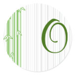 Monogram with Bamboo Background - Letter O stickers