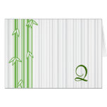 Monogram with Bamboo Background - Letter Q Cards