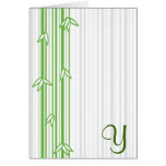Monogram with Bamboo Background - Letter Y Card