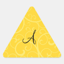 Monogram yellow swirls sticker