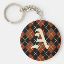 Monogrammed Argyle Keychain