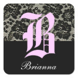 Monogrammed Black and White Letter B Sticker