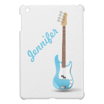 Monogrammed Chic Electric Guitar Sky Blue Stripes Cover For The iPad Mini
