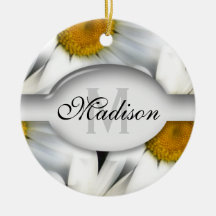 Monogrammed Daisy Ornament
