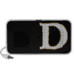 Monogrammed Diamonds and Gold Letter D Travelling Speaker