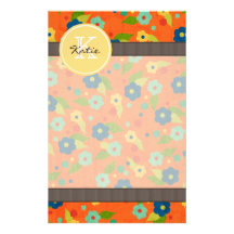 Monogrammed Flower Stationery Design
