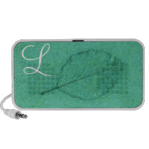 Monogrammed Leaf Fossil Travelling Speakers