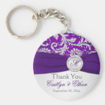 Monogrammed Purple, Silver Wedding Favour Key Chai Keychains