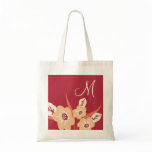 Monogrammed Tote Bags-Floral Monogram Bag