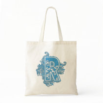 MONOGRAMMED TOTE - BLUE LETTER R CANVAS BAGS
