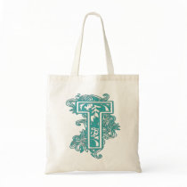 MONOGRAMMED TOTE - TEAL LETTER T BAG
