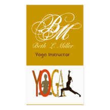 Monogrammed  Yoga  Instructor Meditation Business Card