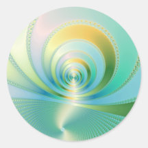Monsoon - Fractal Round Stickers