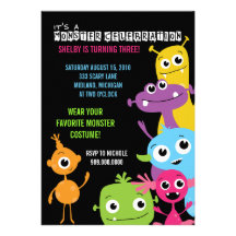 Monster Bash Birthday Party Invitations