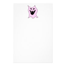 Monster Cartoon, Black and Pink. Personalised Stationery