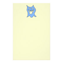 Monster Cartoon in Blue. Stationery Design