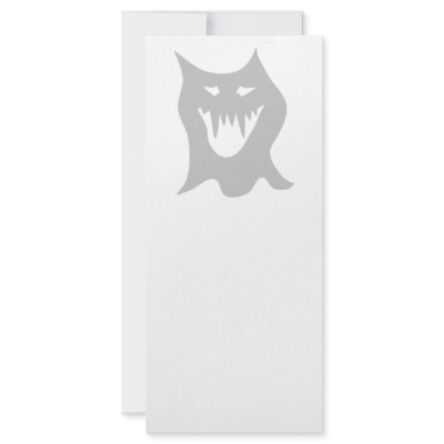 Monster Ghost Cartoon in Grey. Full Color Rack Card by Graphics_By_Metarla