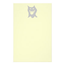 Monster Ghost Cartoon in Grey. Stationery Paper