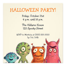 Monster Halloween Party Invitations