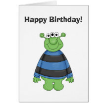 Monster Mash · Green Three-Eyed Monster Greeting Cards