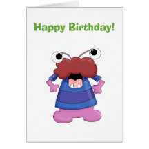 Monster Mash · Pink & Red Monster Greeting Card
