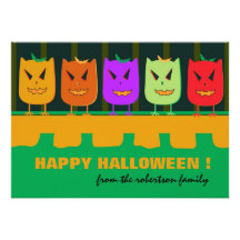 Monster owls - halloween greetings custom announcement