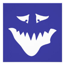 Monster Scary Face, in White. Personalized Invitation