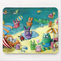 Monster Summer Time on the Beach mousepads