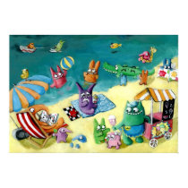 Monster Summer Time on the Beach posters