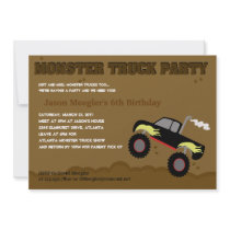 MONSTER TRUCK 5x7 Birthday Invitations