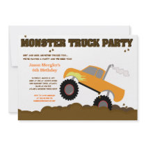 MONSTER TRUCK 5x7 Birthday Invitations