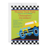 Monster truck Birthday Party for boys invitations