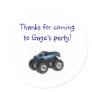 Monster Truck Birthday Party Goody Bag Label Round Stickers
